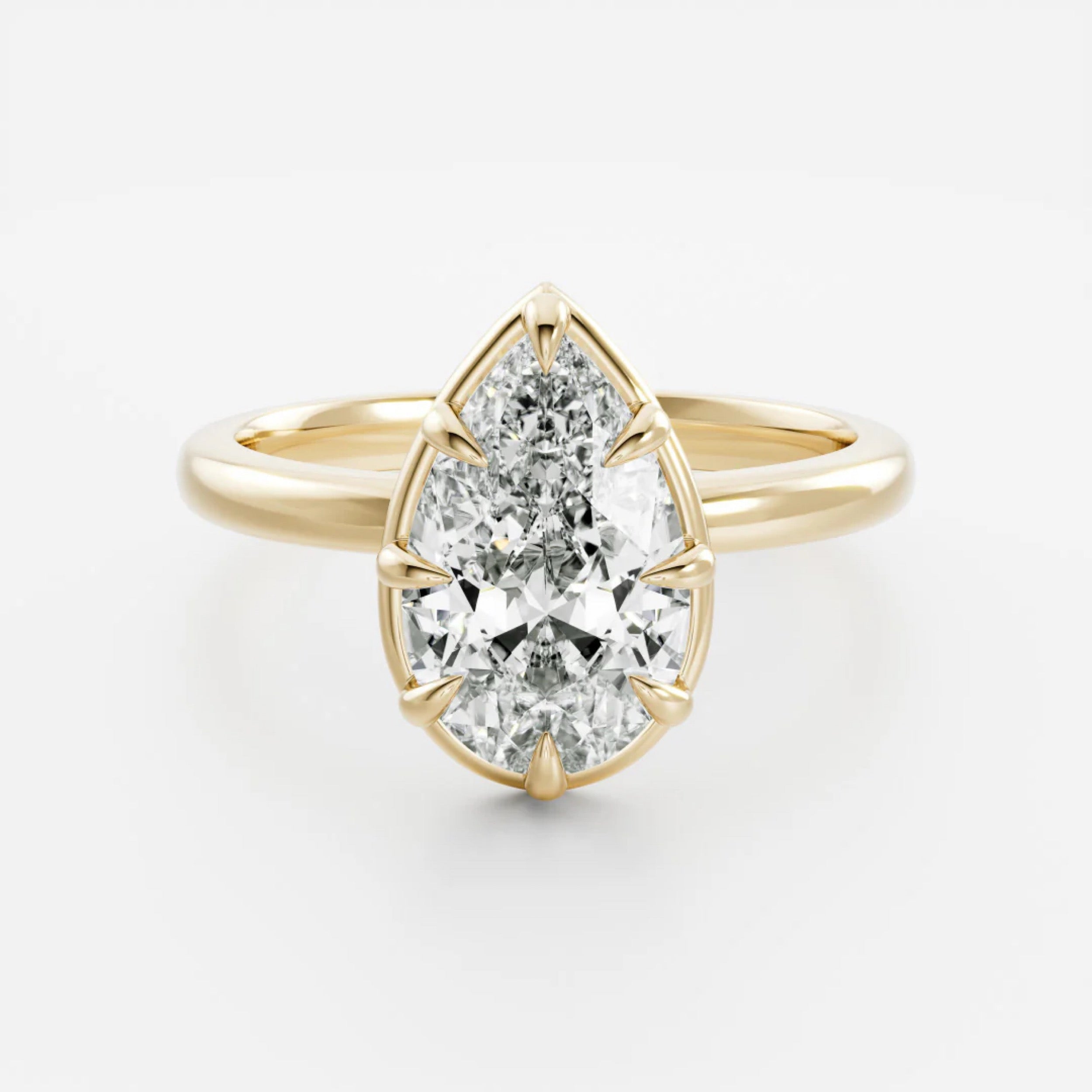 2.0 - 4.0 CT Pear Lab Grown Diamond Solitaire Engagement Ring