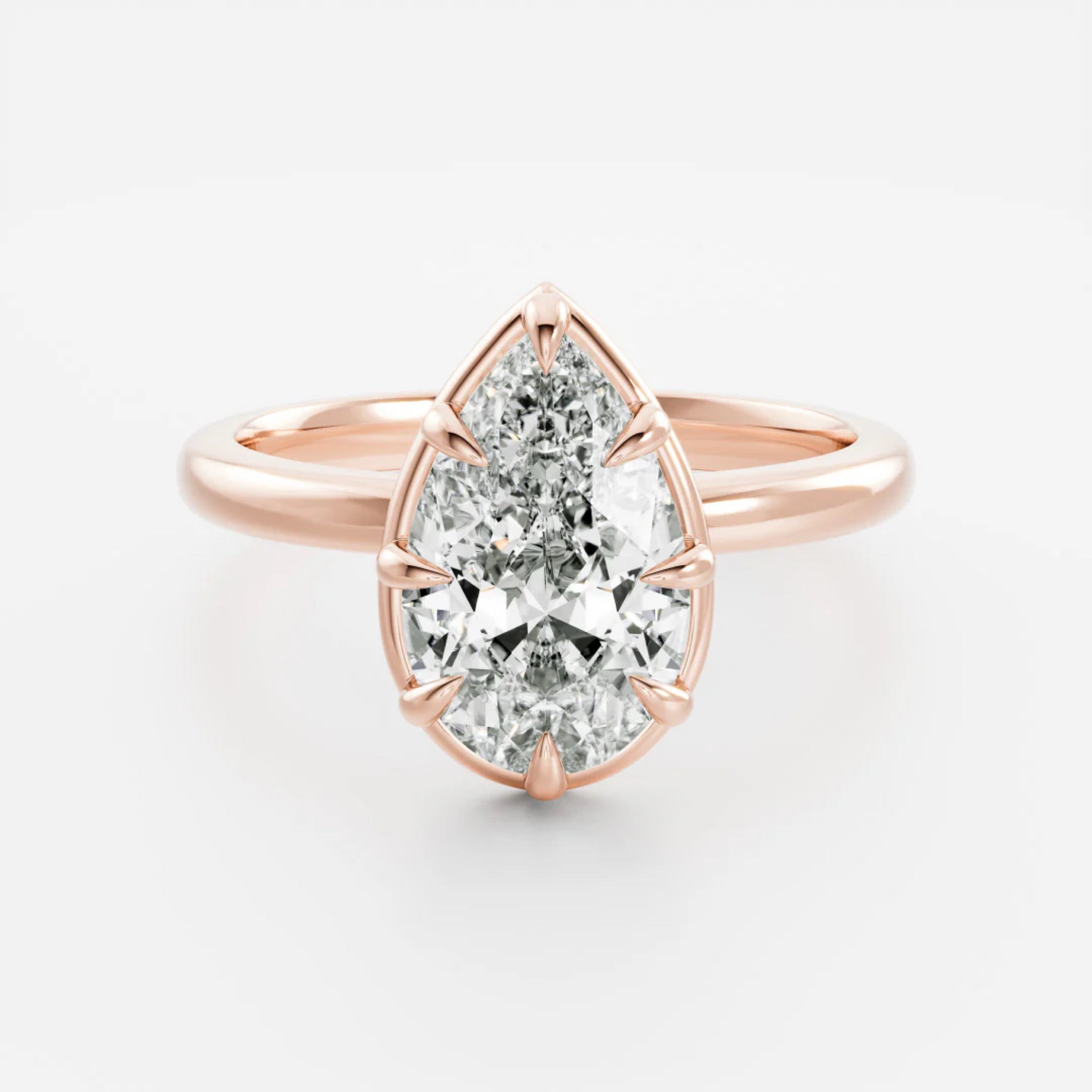 2.0 - 4.0 CT Pear Lab Grown Diamond Solitaire Engagement Ring