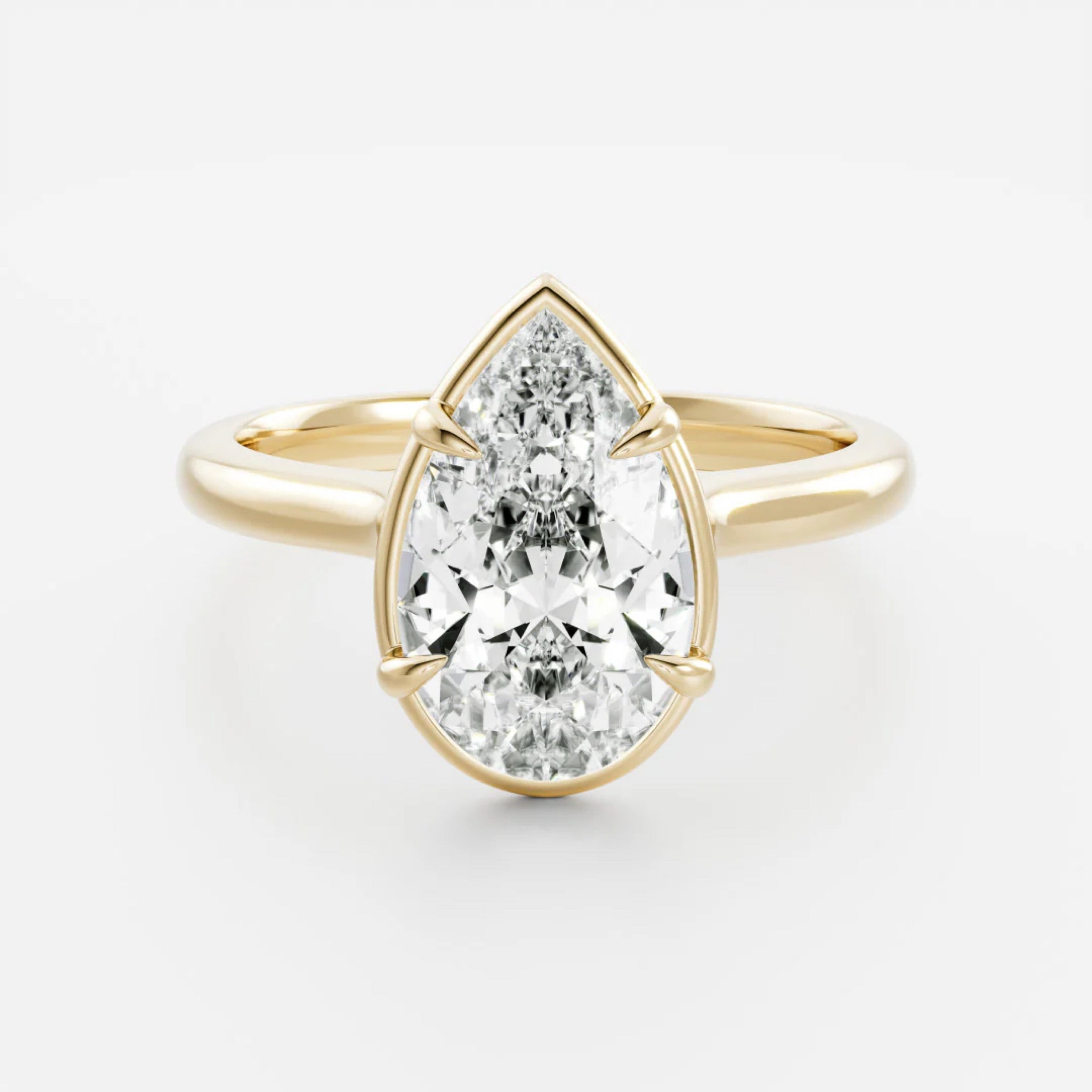 2.0 - 4.0 CT Pear Lab Grown Diamond Solitaire Engagement Ring