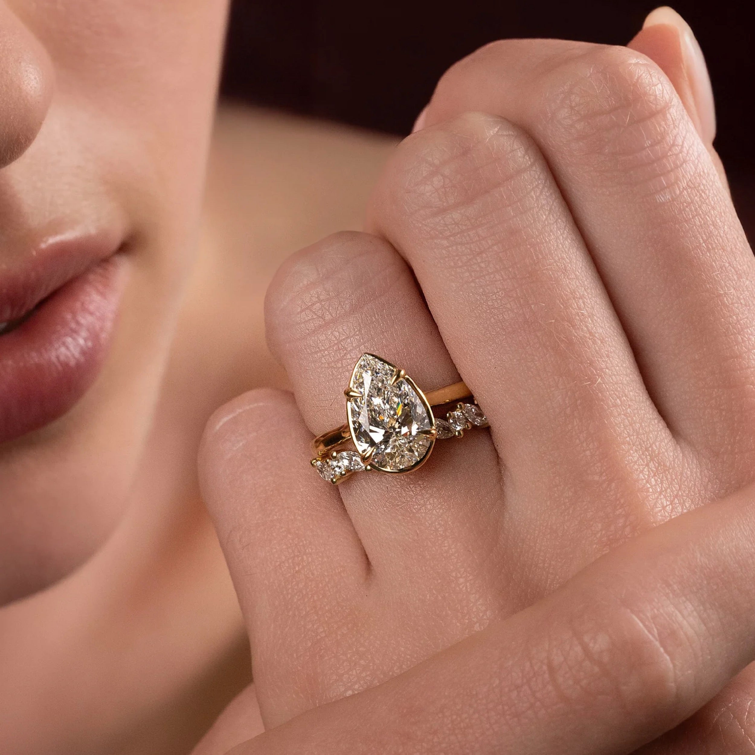 2.0 - 4.0 CT Pear Lab Grown Diamond Solitaire Engagement Ring