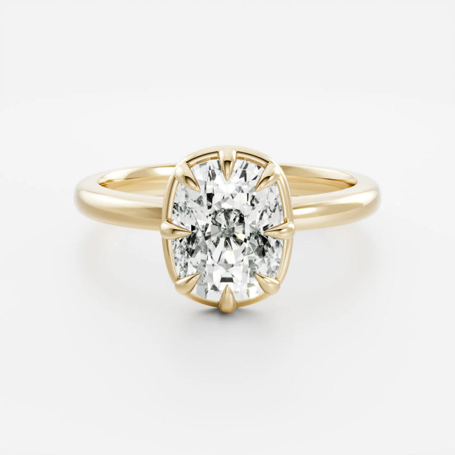 1.0-3.5 CT Elongated Cushion Lab Grown Diamond Solitaire Engagement Ring