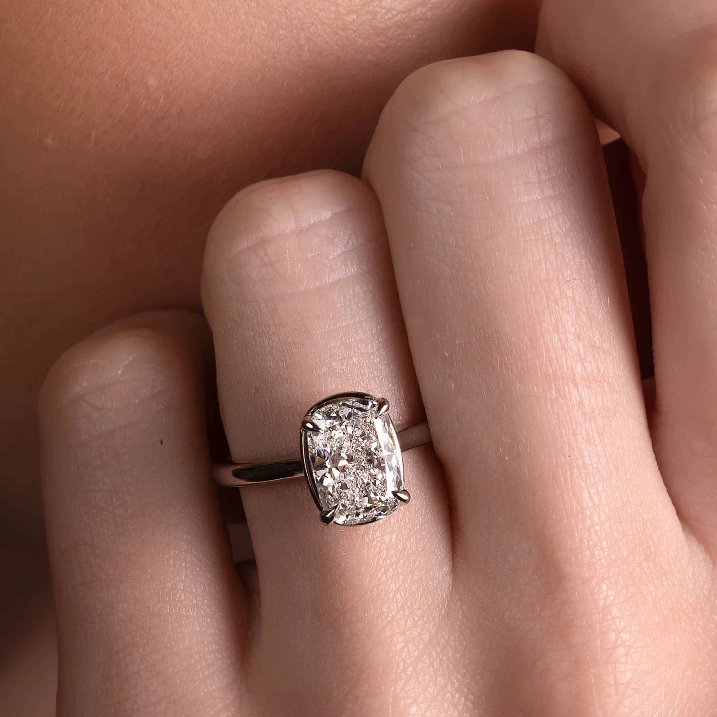 1.5 - 2.5 CT Elongated Cushion Lab Grown Diamond Solitaire Engagement Ring