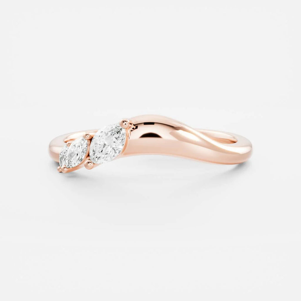 0.2 TCW Marquise Lab Grown Diamond Curved Wedding Band
