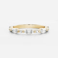 0.5 TCW Marquise & Round Lab Grown Diamond Half Eternity Wedding Band