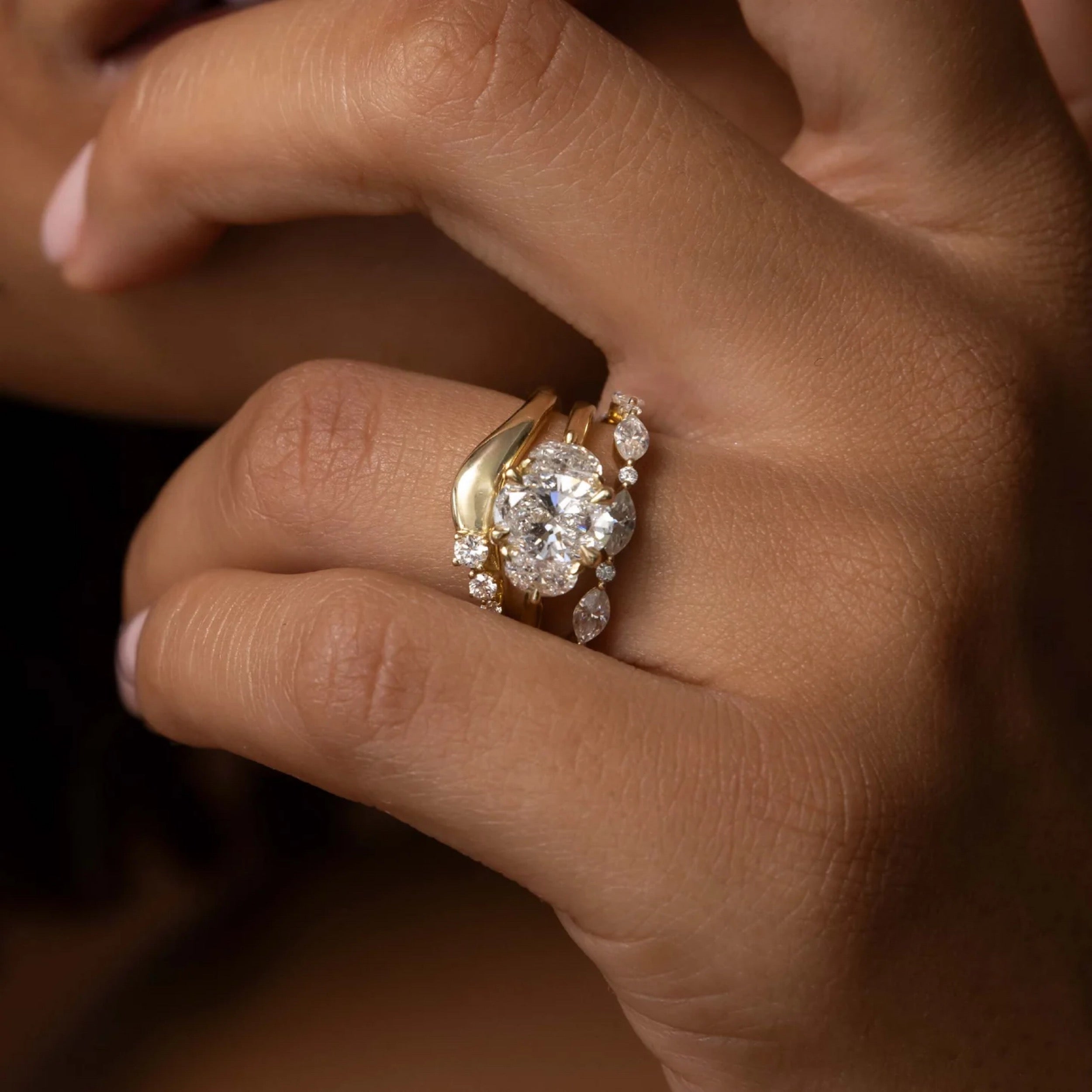 0.5 TCW Marquise & Round Diamond Pave Wedding Band