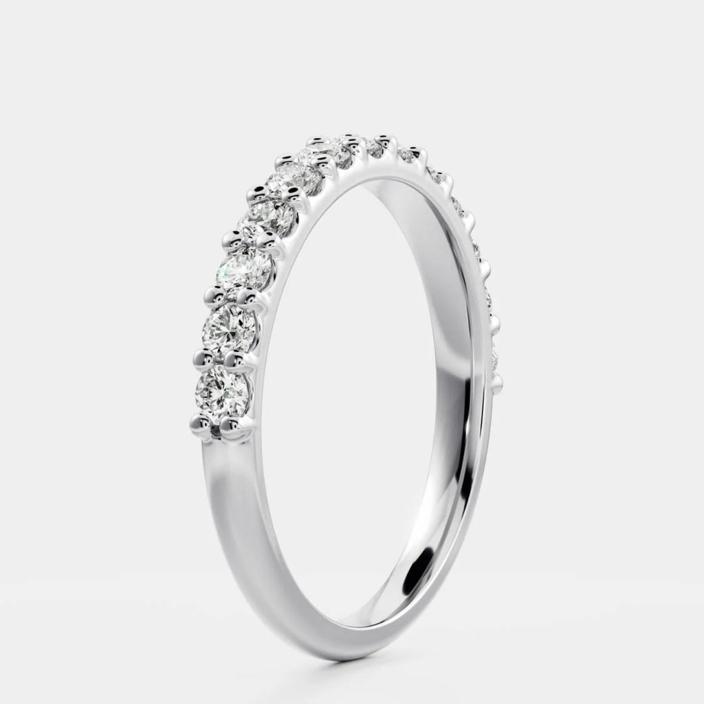 0.4 TCW Round Diamond Pave Wedding Band