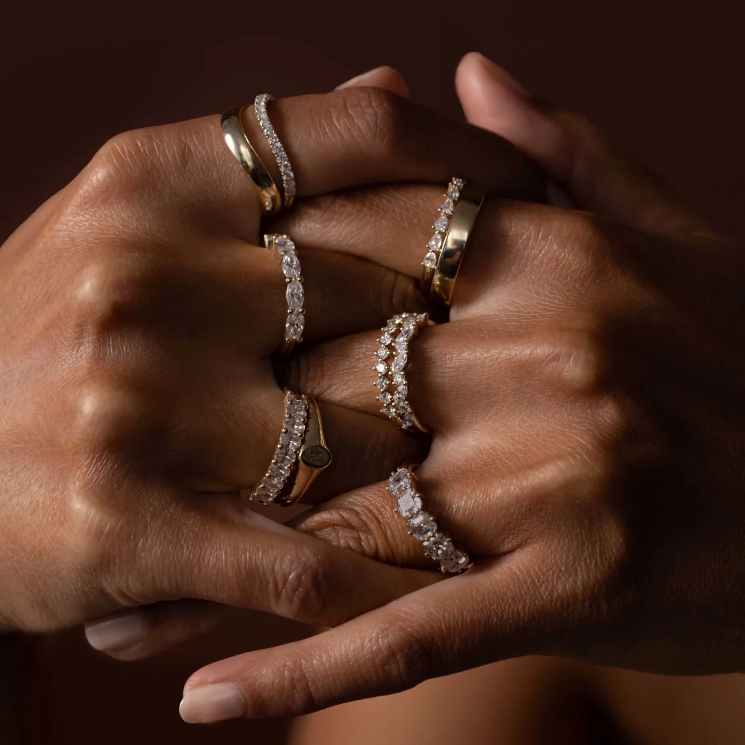 0.5 TCW Oval Diamond Half Wedding Band