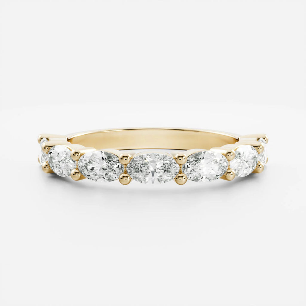 1.0 TCW Oval Lab Grown Diamond Horizontal Wedding Band