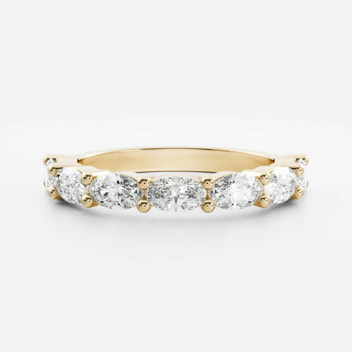 1.0 TCW Oval Lab Grown Diamond Horizontal Wedding Band