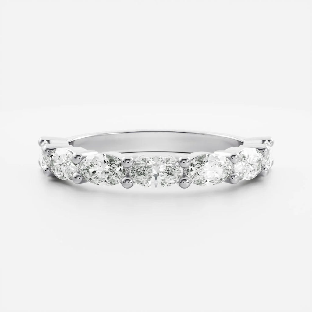 1.0 TCW Oval Lab Grown Diamond Horizontal Wedding Band