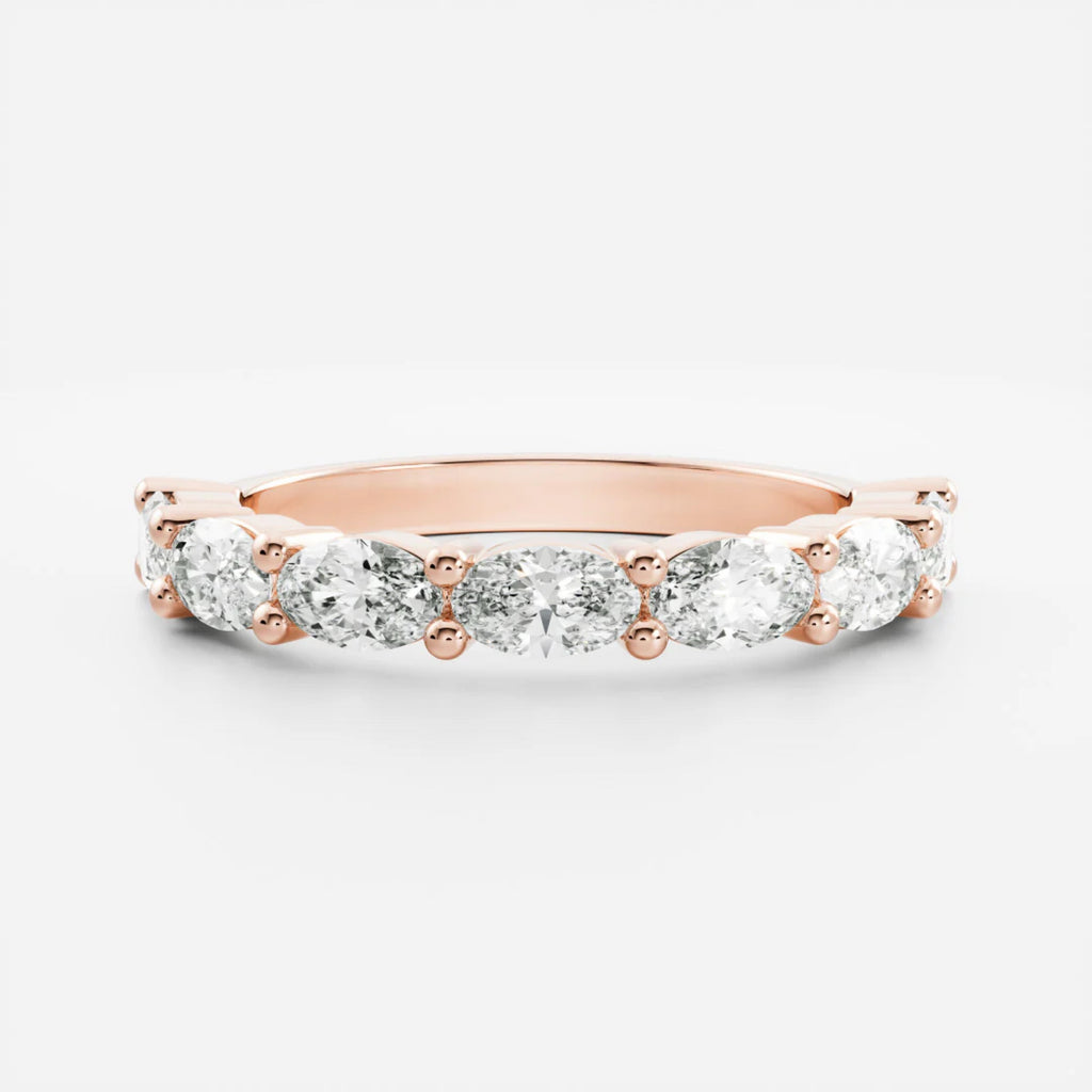 1.0 TCW Oval Lab Grown Diamond Horizontal Wedding Band