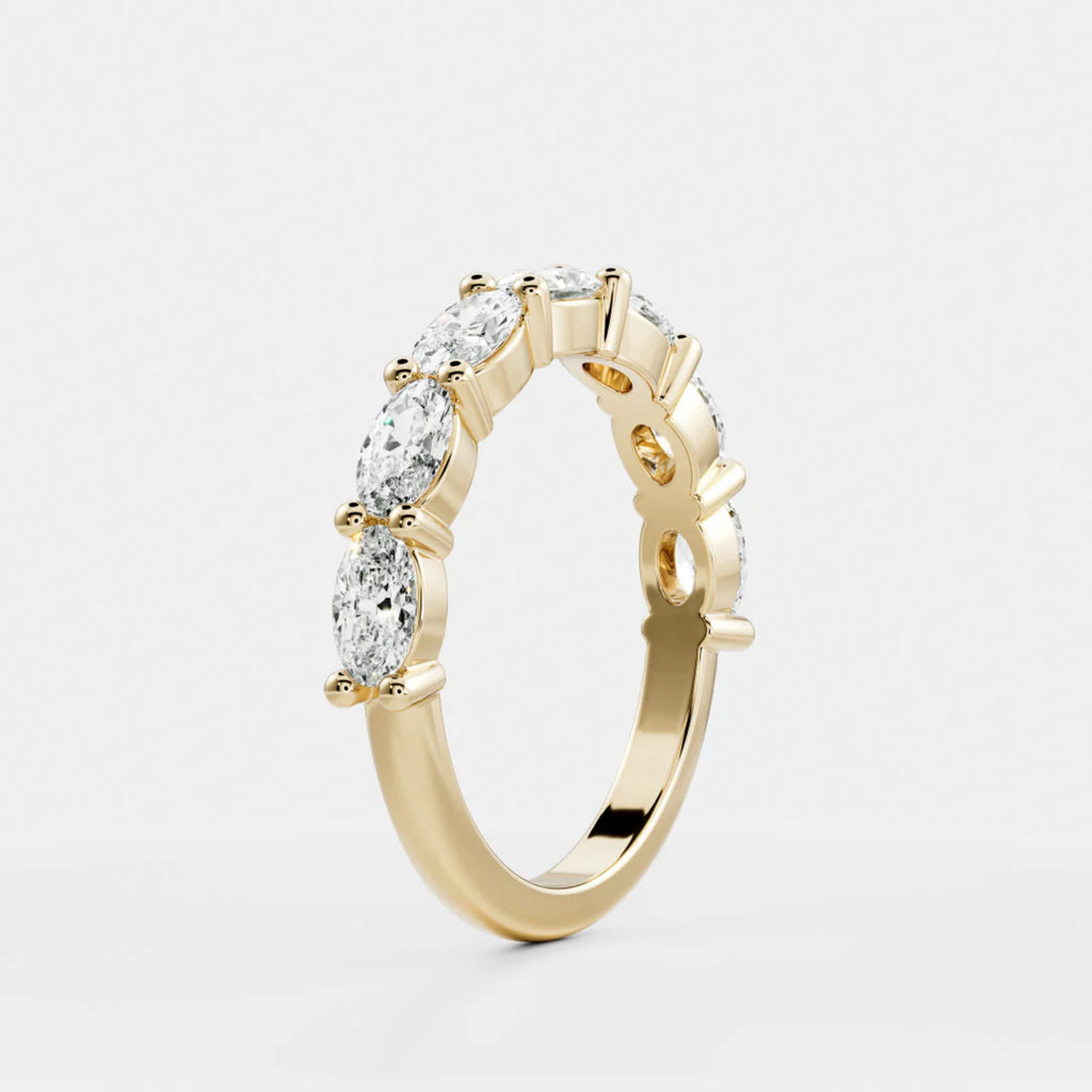 1.0 TCW Oval Lab Grown Diamond Horizontal Wedding Band