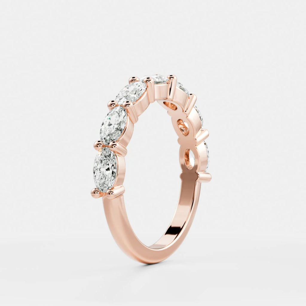 1.0 TCW Oval Lab Grown Diamond Horizontal Wedding Band