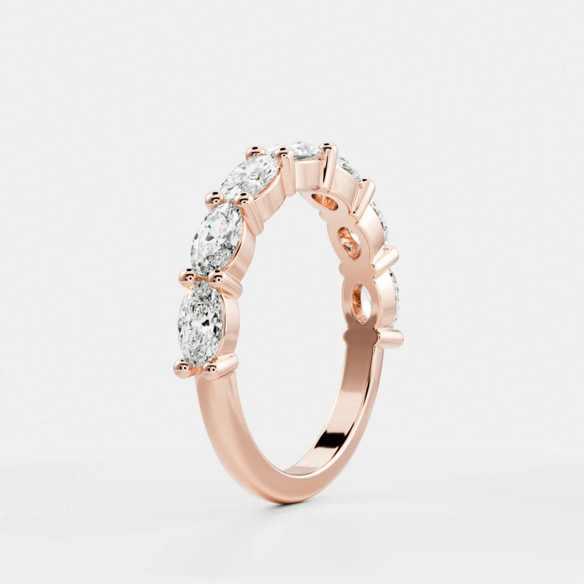 1.0 TCW Oval Lab Grown Diamond Horizontal Wedding Band