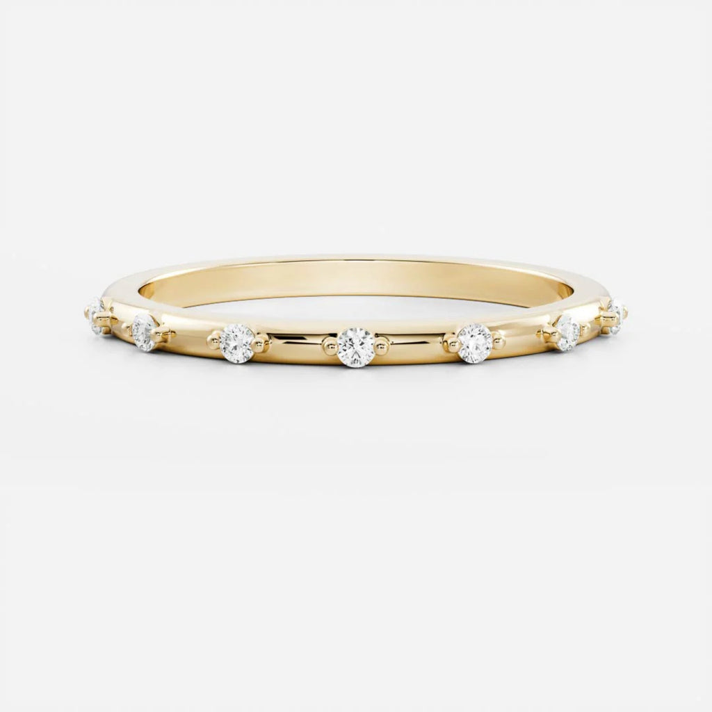 0.2 TCW Round Lab Grown Diamond Danity Wedding Band