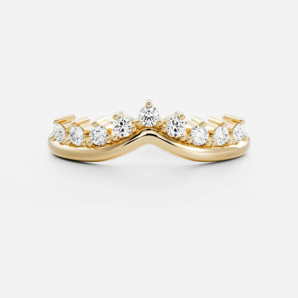 0.4 TCW Round Lab Grown Diamond Chevron Wedding Band