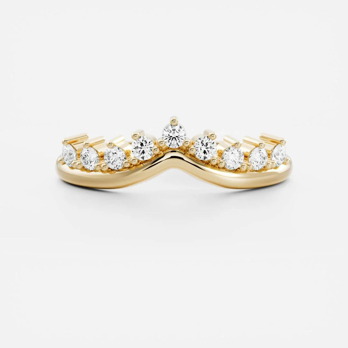 0.4 TCW Round Lab Grown Diamond Chevron Wedding Band
