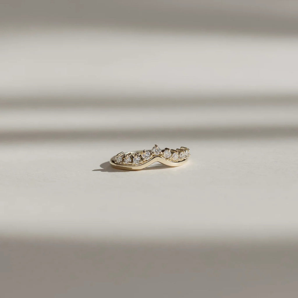 0.4 TCW Round Lab Grown Diamond Chevron Wedding Band