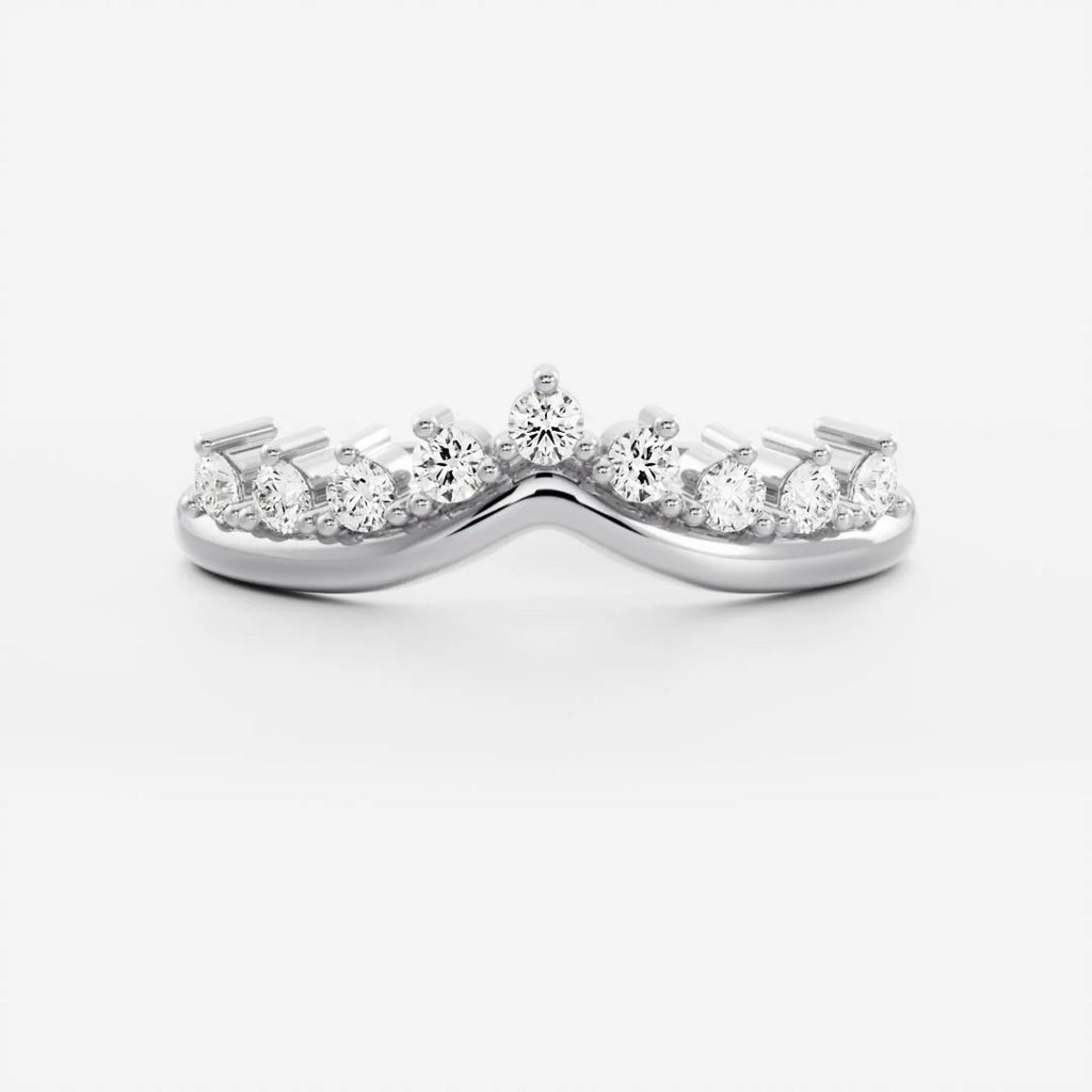 0.4 TCW Round Lab Grown Diamond Chevron Wedding Band