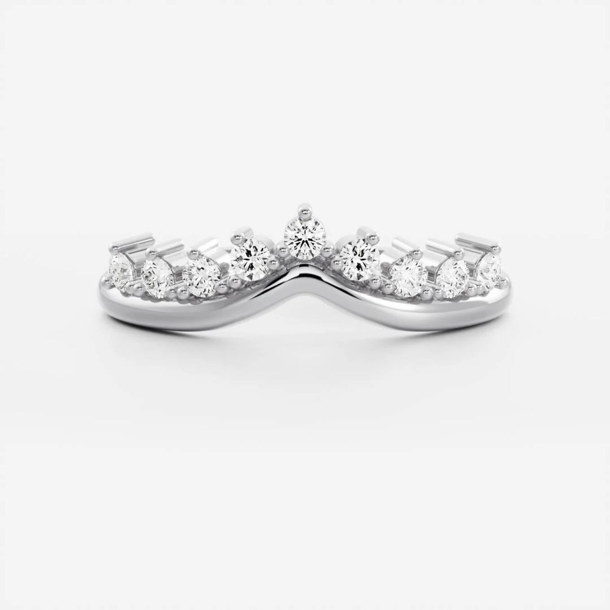 0.4 TCW Round Lab Grown Diamond Chevron Wedding Band