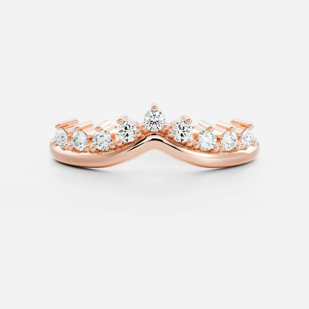 0.4 TCW Round Lab Grown Diamond Chevron Wedding Band