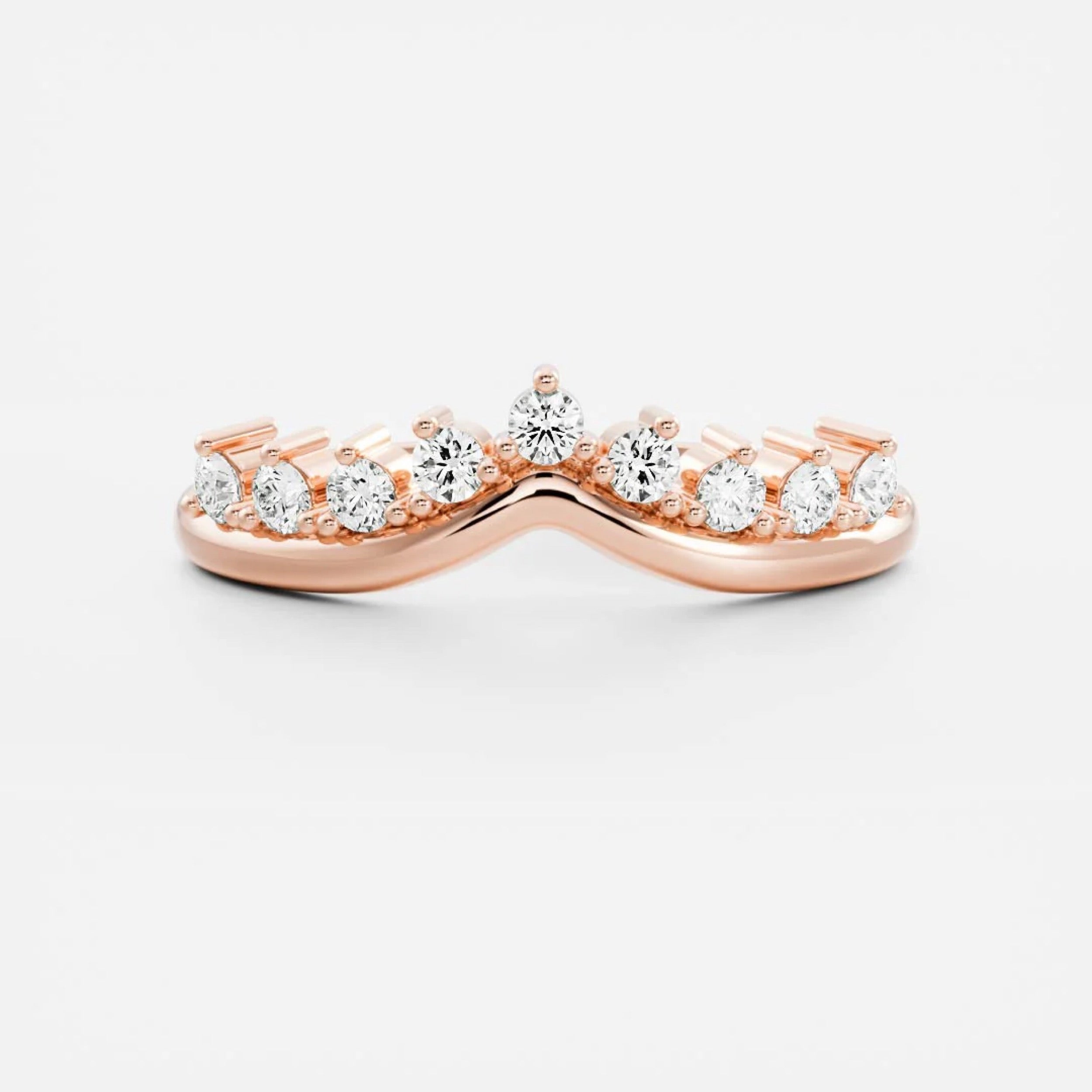 0.4 TCW Round Diamond Chevron Wedding Band