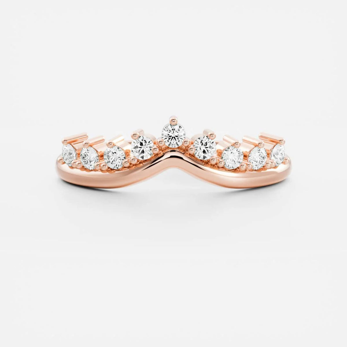 0.4 TCW Round Lab Grown Diamond Chevron Wedding Band