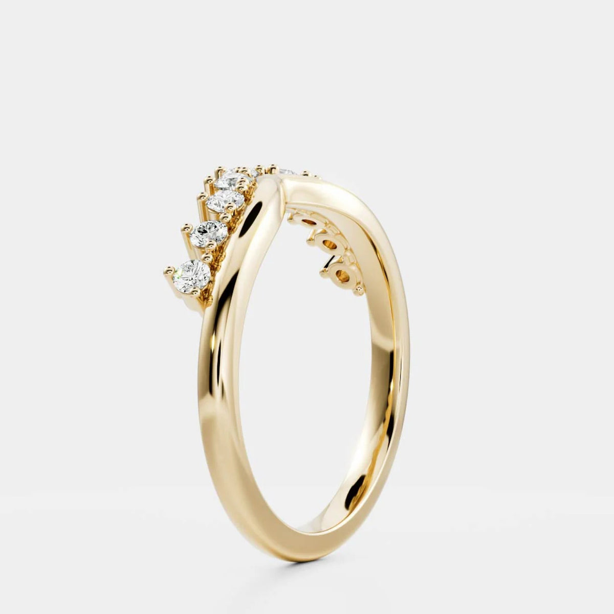 0.4 TCW Round Lab Grown Diamond Chevron Wedding Band