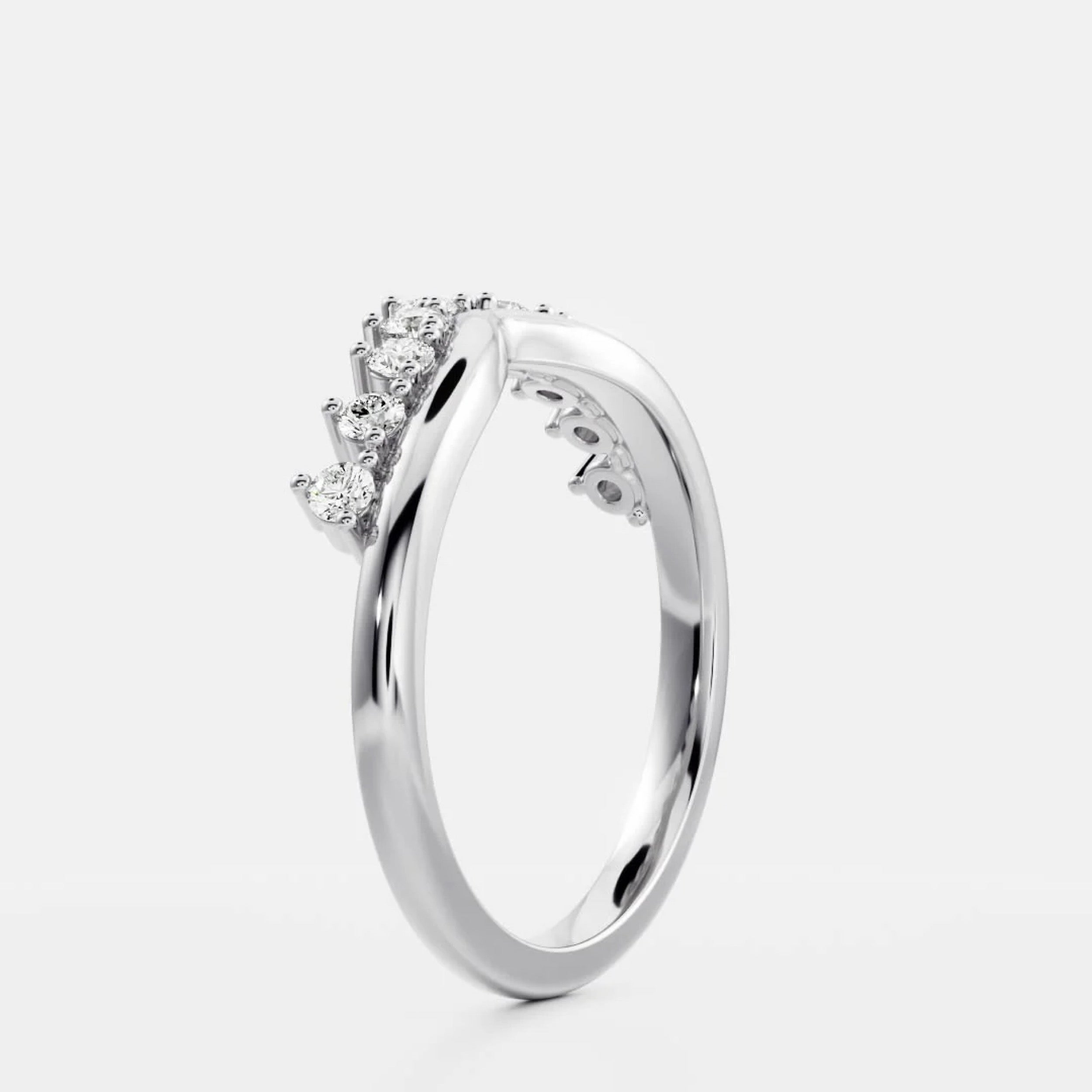 0.4 TCW Round Diamond Chevron Wedding Band