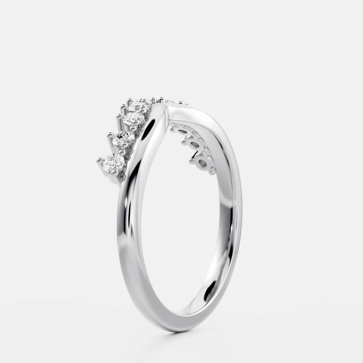 0.4 TCW Round Lab Grown Diamond Chevron Wedding Band