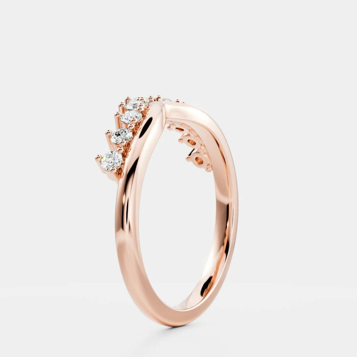 0.4 TCW Round Lab Grown Diamond Chevron Wedding Band