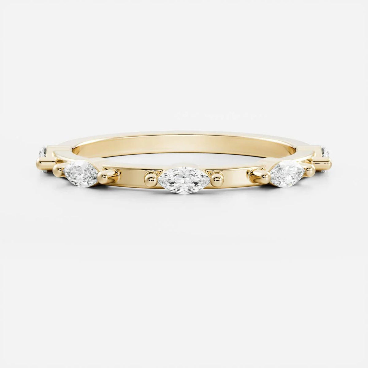 0.3 TCW Marquise Lab Grown Diamond Dainty Wedding Band