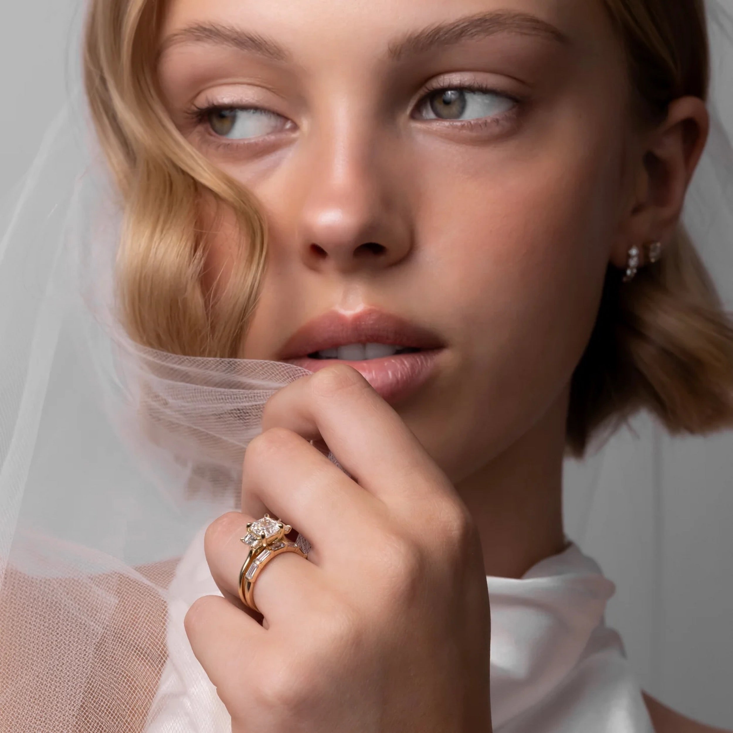 0.4 TCW Baguette Lab Grown Diamond Half Eternity Wedding Band