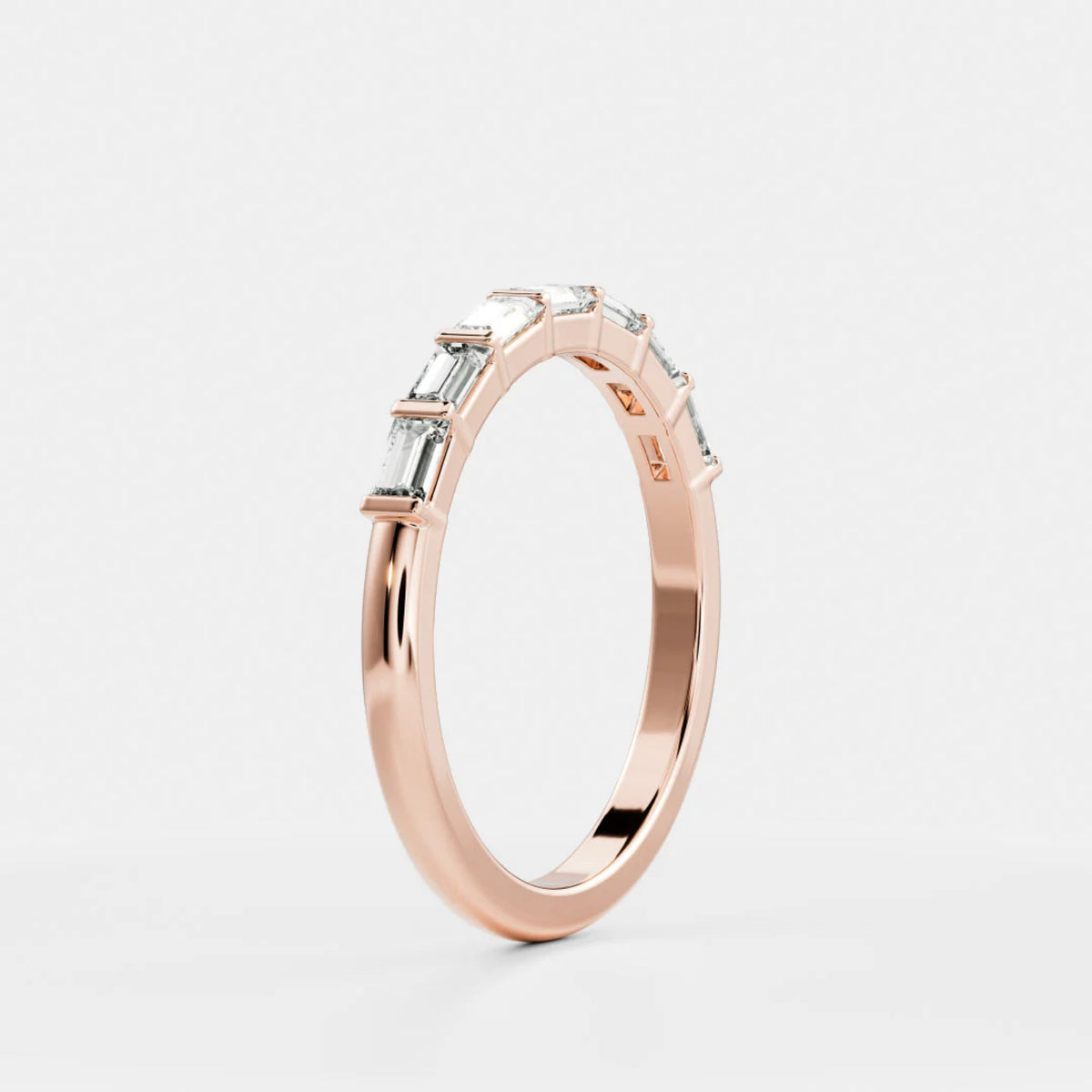0.4 TCW Baguette Lab Grown Diamond Half Eternity Wedding Band