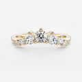 0.5 TCW Round Lab Grown Diamond Curved Wedding Band