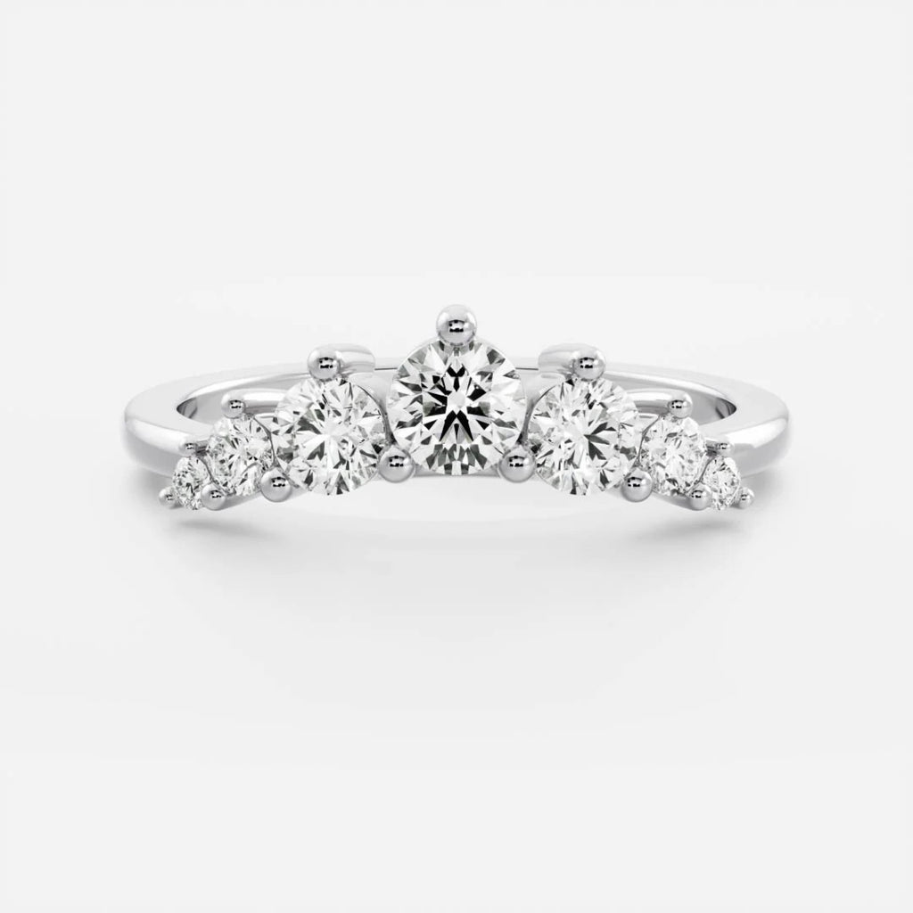 0.5 TCW Round Lab Grown Diamond Curved Wedding Band