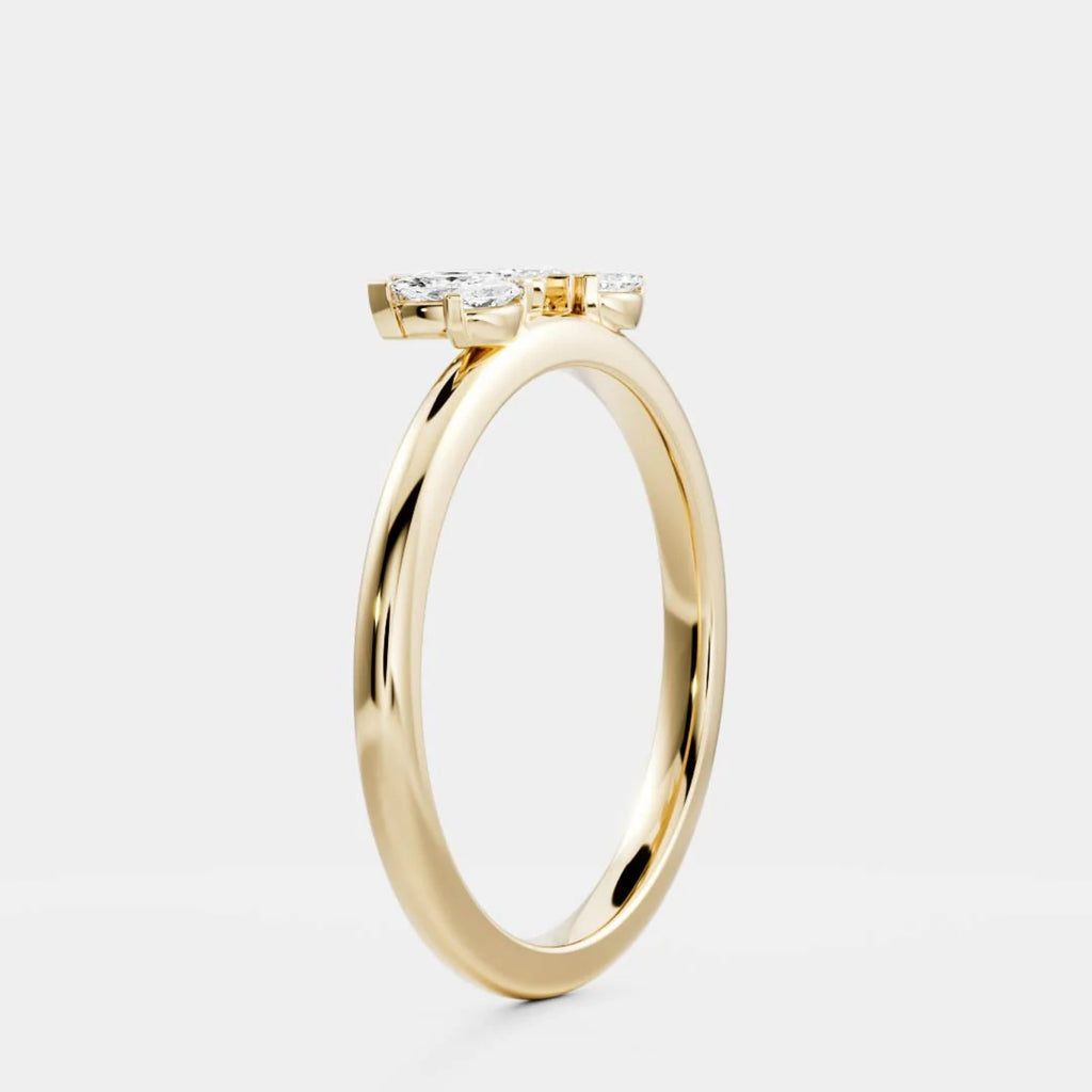 0.5 TCW Marquise Lab Grown Diamond Curved Wedding Band