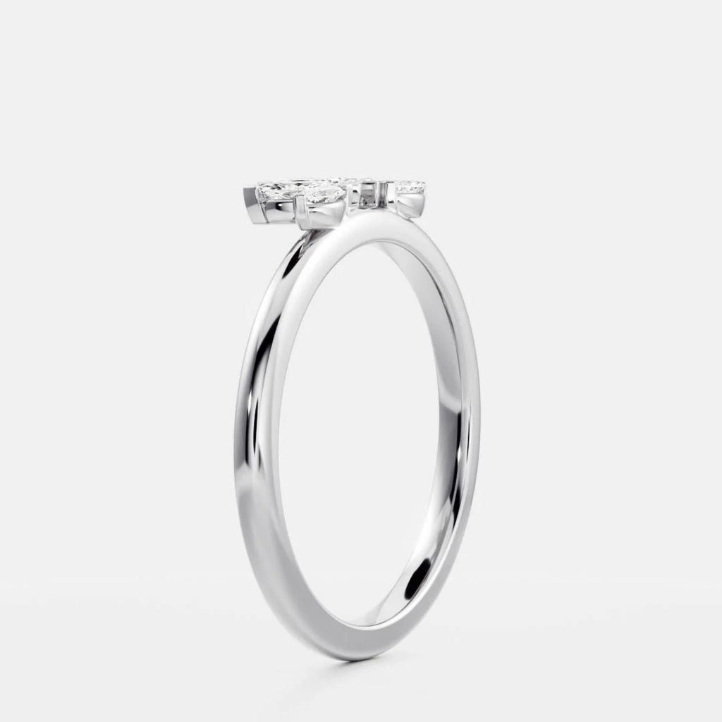 0.5 TCW Marquise Lab Grown Diamond Curved Wedding Band