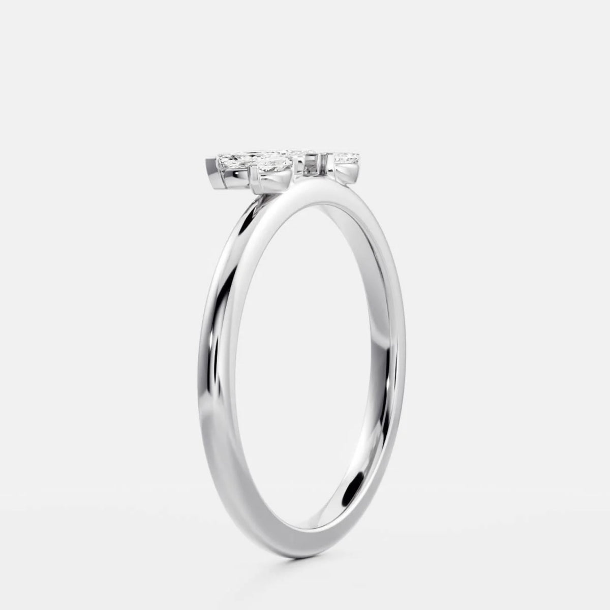 0.5 TCW Marquise Lab Grown Diamond Curved Wedding Band