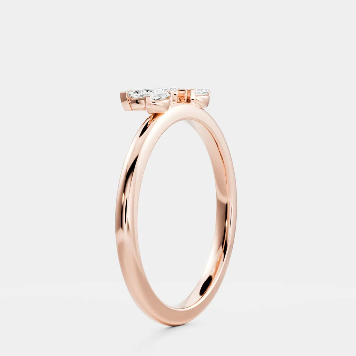 0.5 TCW Marquise Lab Grown Diamond Curved Wedding Band
