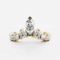 1.0 TCW Marquise & Round Lab Grown Diamond Crown Wedding Band