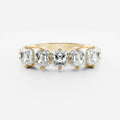 1.0 TCW Asscher Lab Grown Diamond Five Stone Wedding Band