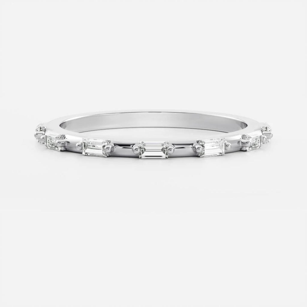 0.25 TCW Baguette Diamond Danity Wedding Band