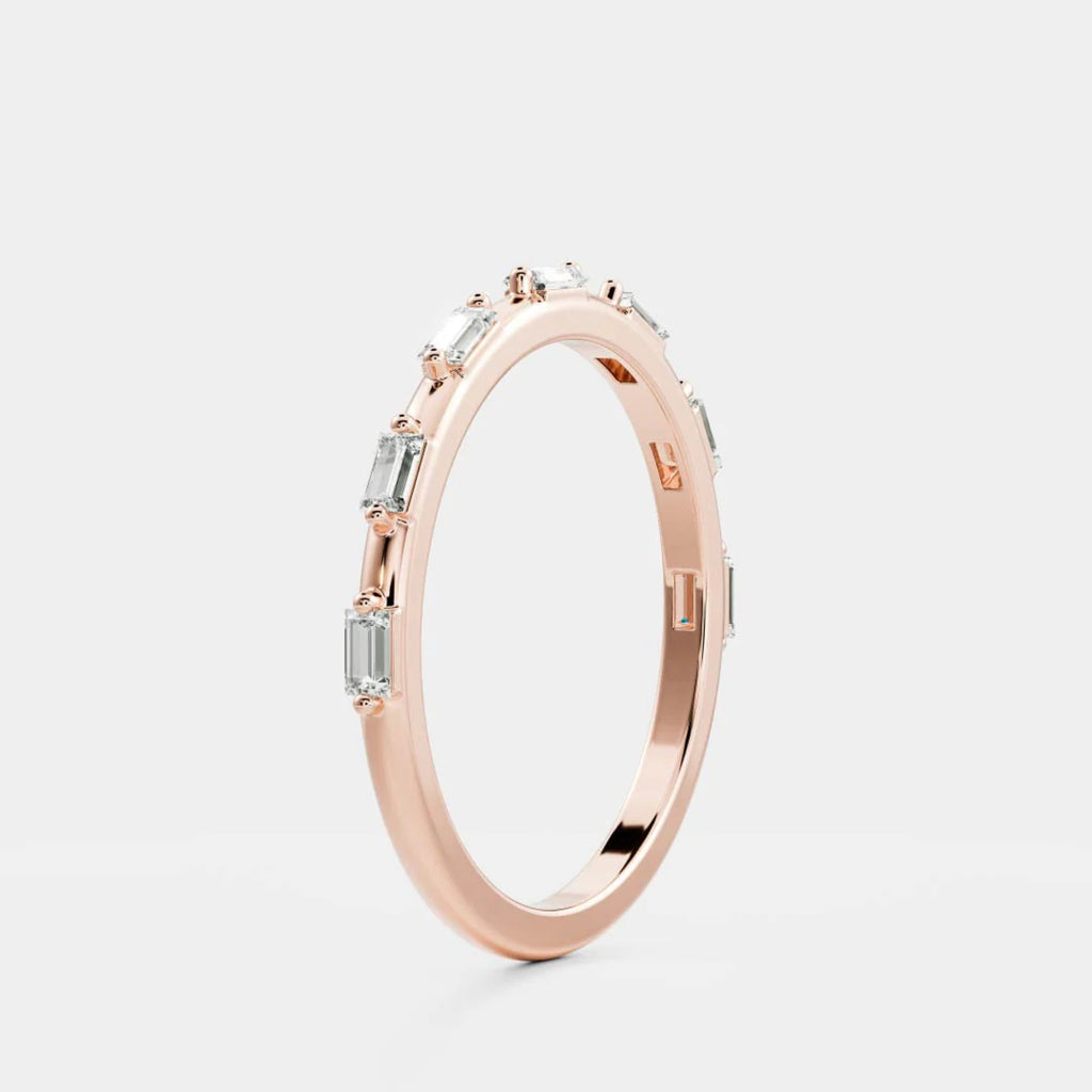 0.25 TCW Baguette Diamond Danity Wedding Band