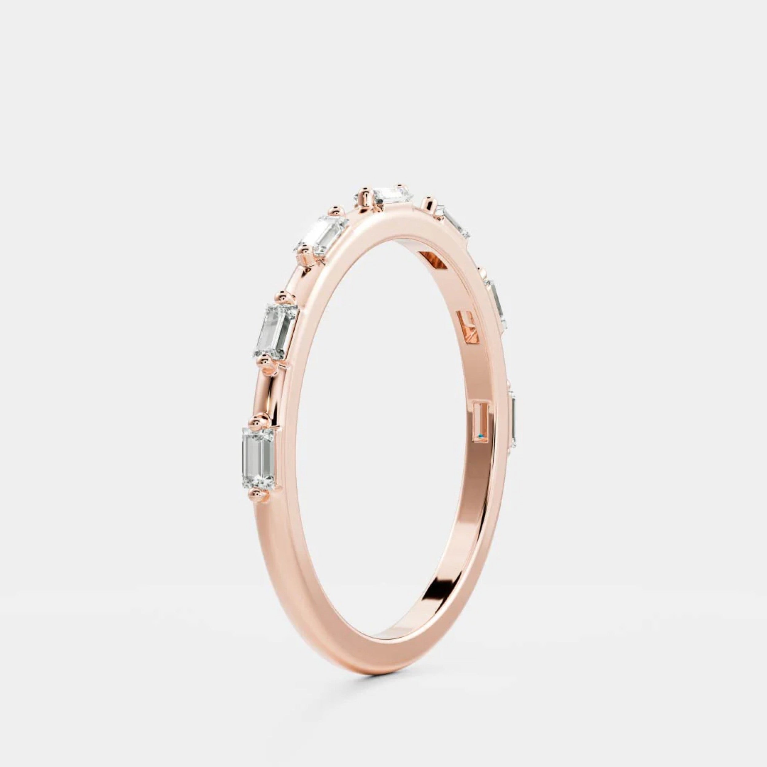 0.25 TCW Baguette Diamond Danity Wedding Band