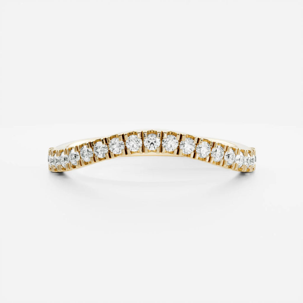 0.3 TCW Round Lab Grown Diamond Curved Wedding Band