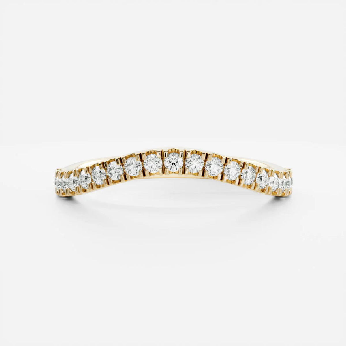 0.3 TCW Round Lab Grown Diamond Curved Wedding Band
