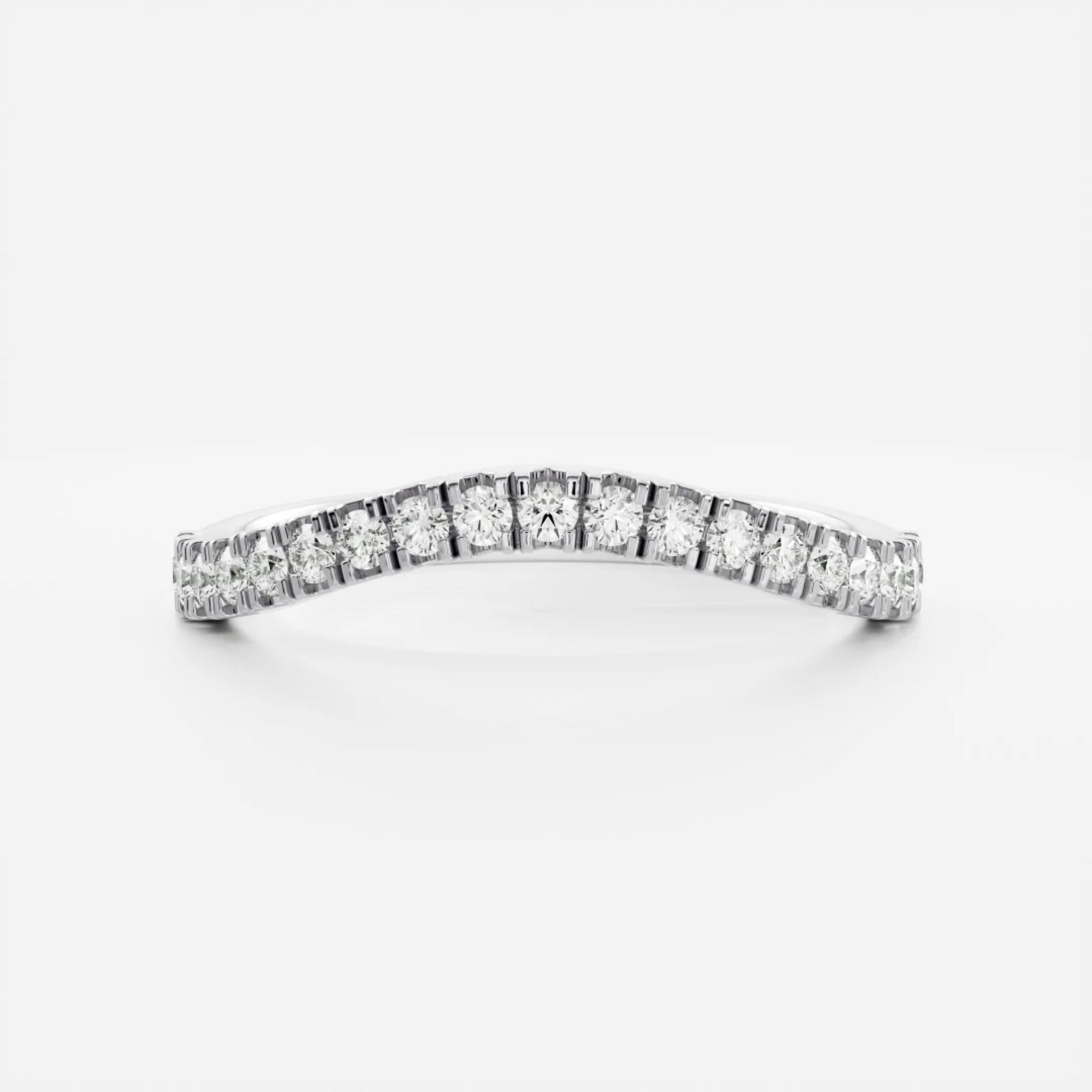 0.3 TCW Round Diamond Curved Wedding Band