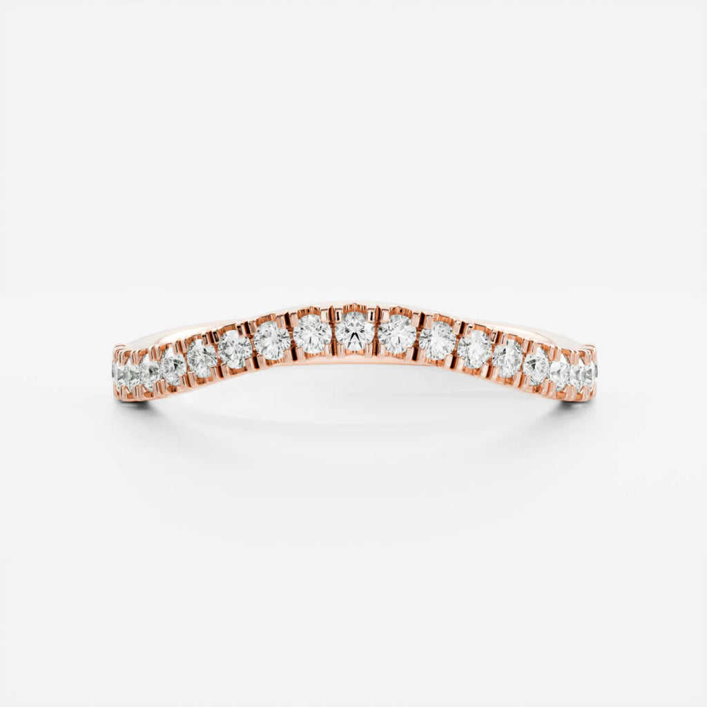 0.3 TCW Round Lab Grown Diamond Curved Wedding Band