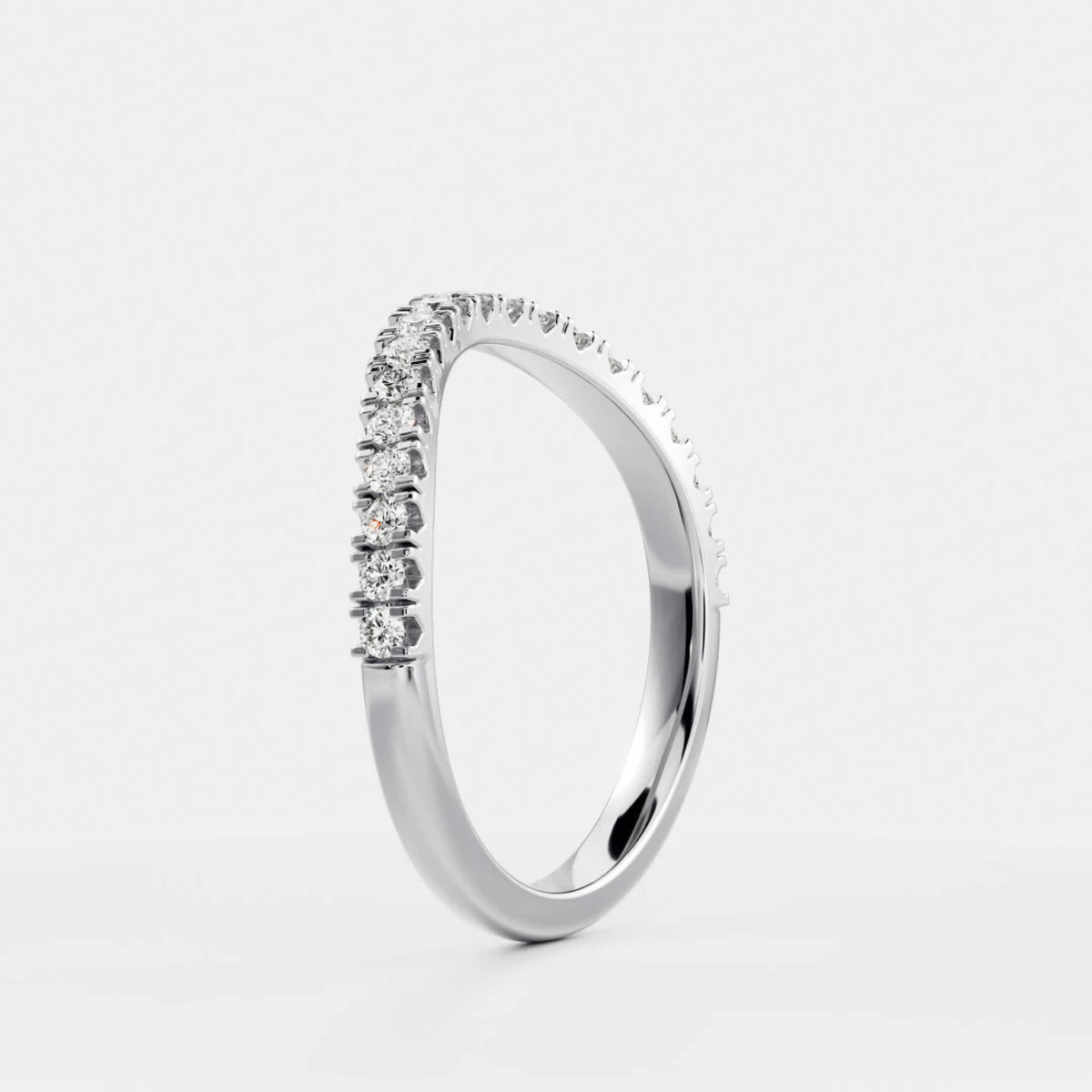 0.3 TCW Round Lab Grown Diamond Curved Wedding Band